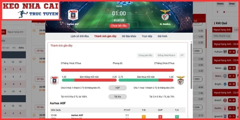 Thông tin lực lượng trận Benfica vs AGF Aarhus (01:00 28/8 | Cúp C2 Châu Âu)